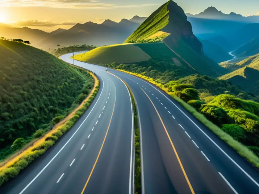 Panorámica de la carretera Panamericana, conectando diversos paisajes en su histórico rol de evolución de medios de transporte