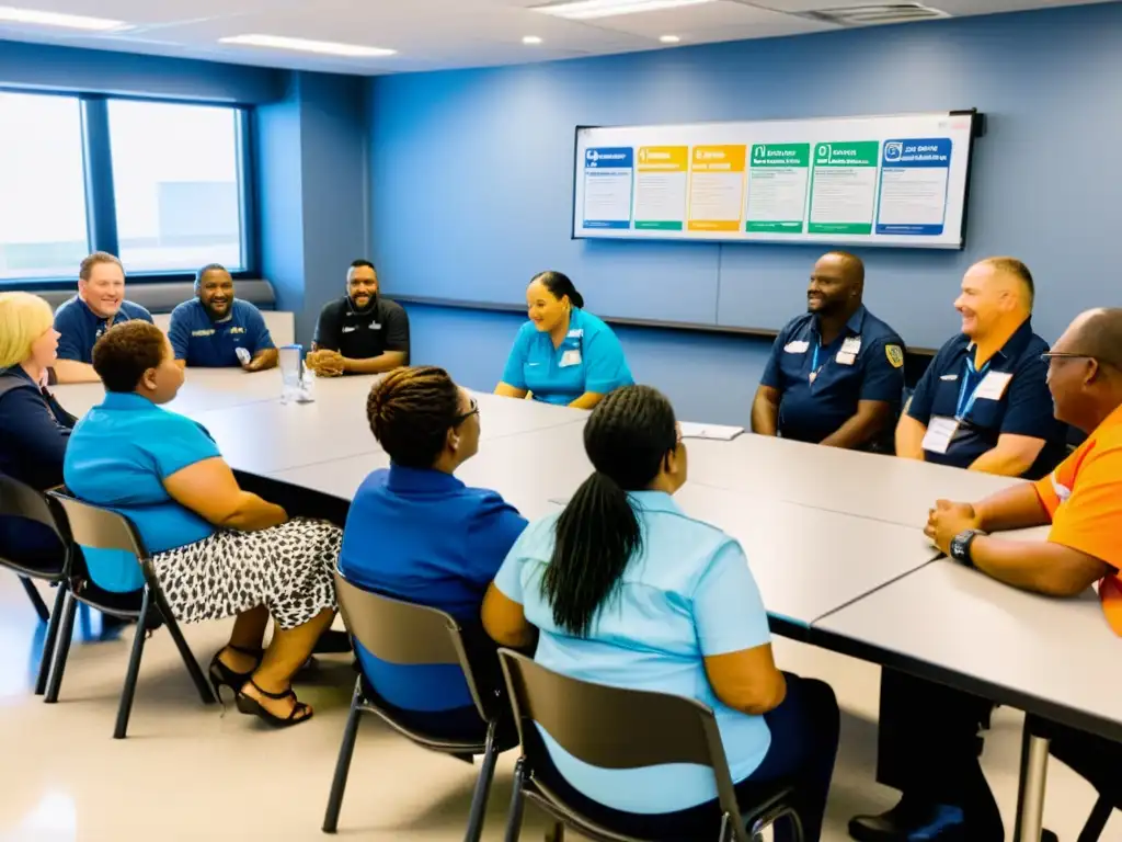 Formación en sensibilización sobre discapacidad: Personal de transporte diverso participa activamente en un taller sobre conciencia de discapacidad