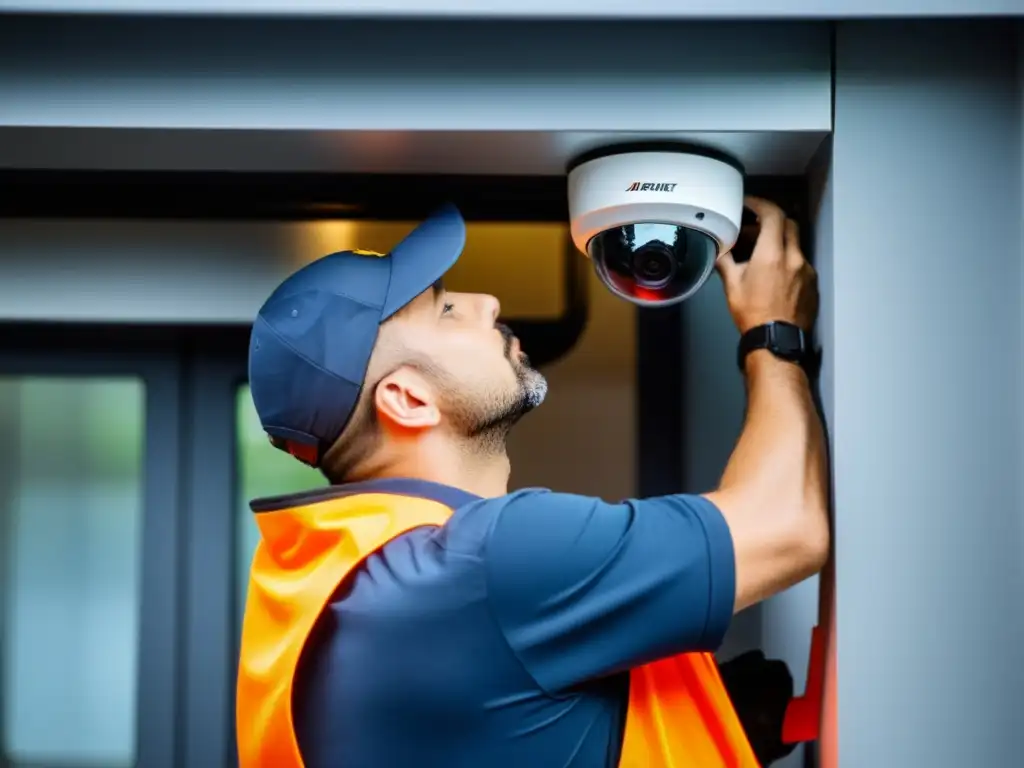 Instalación profesional de sistemas de cámaras de punto ciego avanzados en ubicaciones estratégicas, destacando precisión y expertise