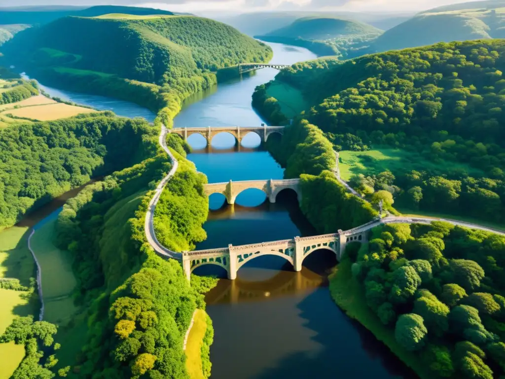 Un puente de piedra antiguo sobre un río, conectando civilizaciones