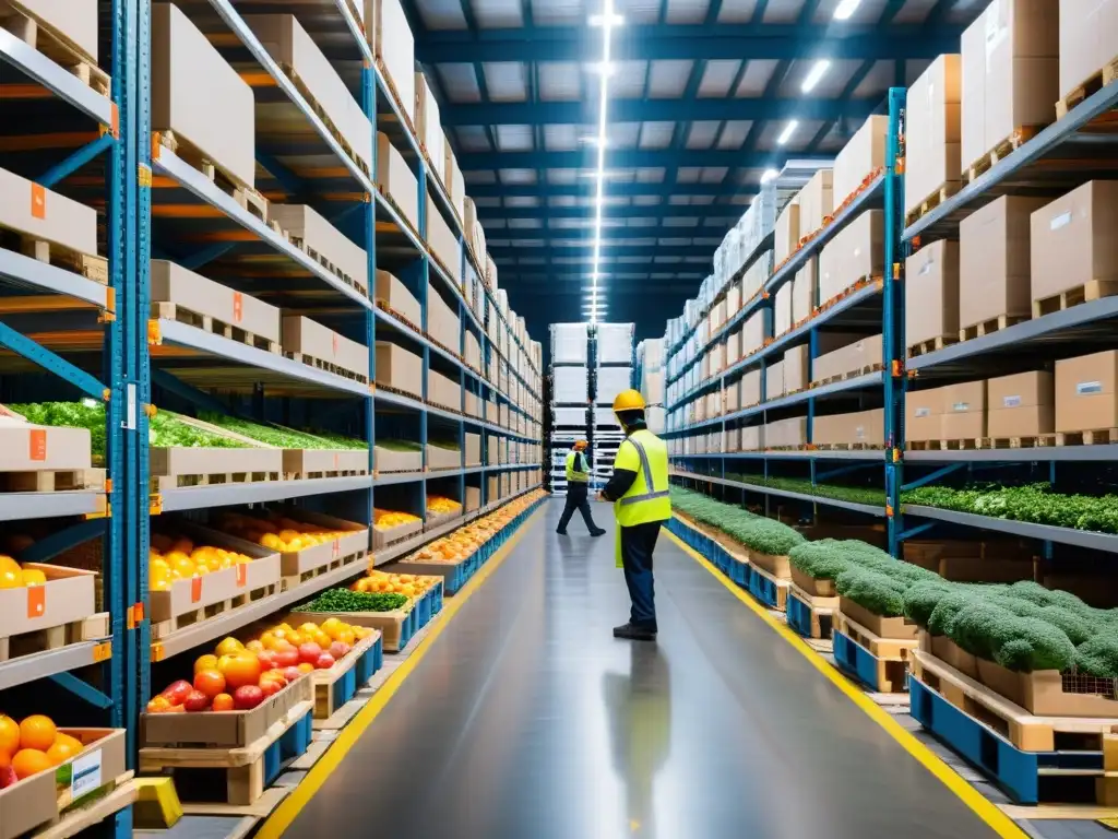 Almacén refrigerado de última generación con importancia colaboración logística temperatura controlada