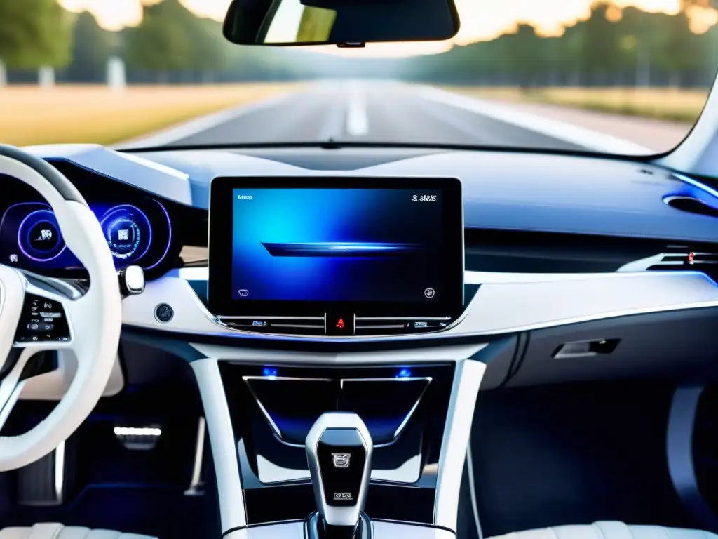 Sistema de audio de alta fidelidad: lujo y tecnología en el automóvil Tablero de coche futurista con sistema de audio de alta fidelidad
