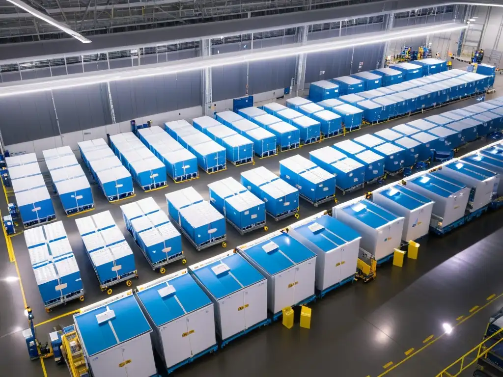 Centro de distribución de vacunas Pfizer: logística precisa y dedicación Trabajadores organizan vacunas Pfizer en centro de distribución con logística de productos sensibles a la temperatura, ambiente controlado y urgente