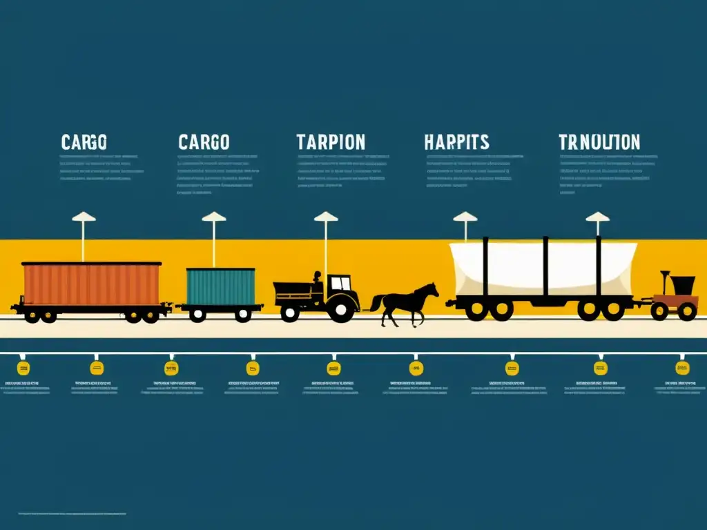 Evolución del transporte de carga a lo largo de la historia, desde métodos antiguos hasta sistemas logísticos modernos