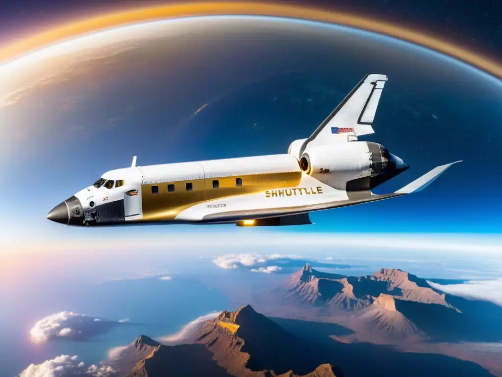 Turismo espacial de lujo: Elegante nave flotando sobre la Tierra, con pasajeros disfrutando del cosmos y la opulencia