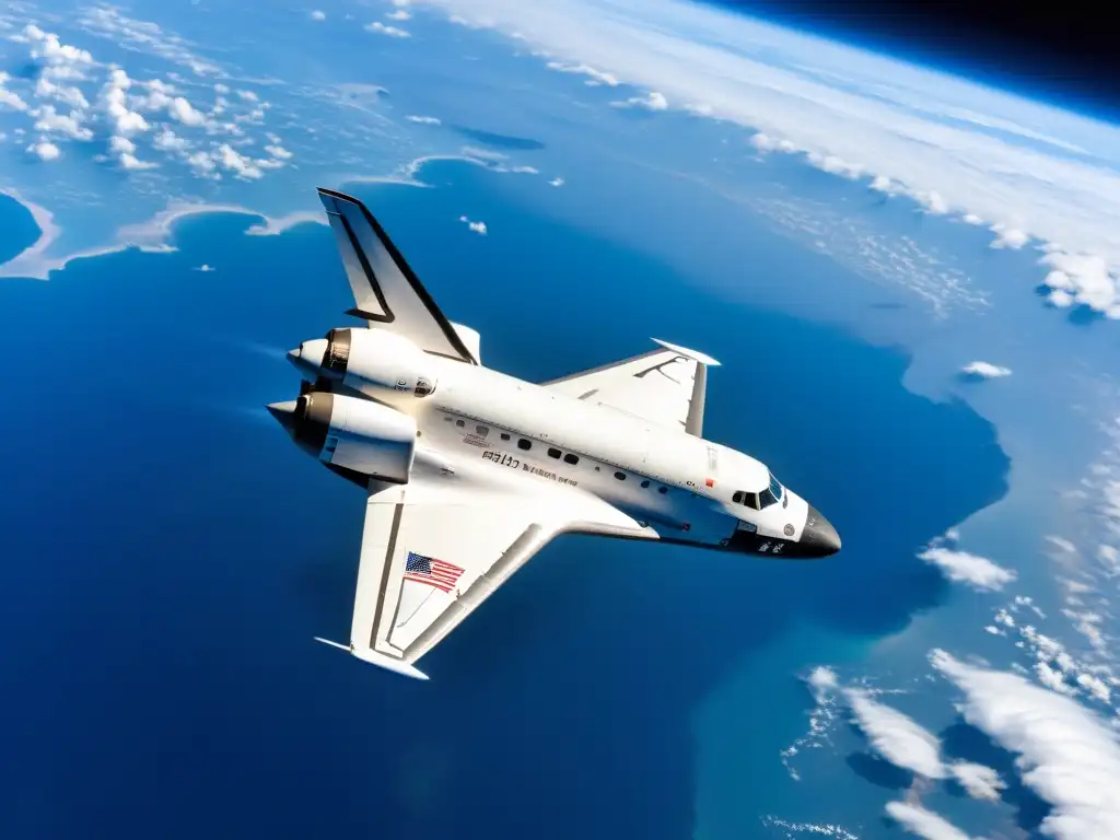 Vacaciones de turismo espacial de lujo: impresionante nave flotando sobre la Tierra, con la curvatura del planeta visible y detalles asombrosos