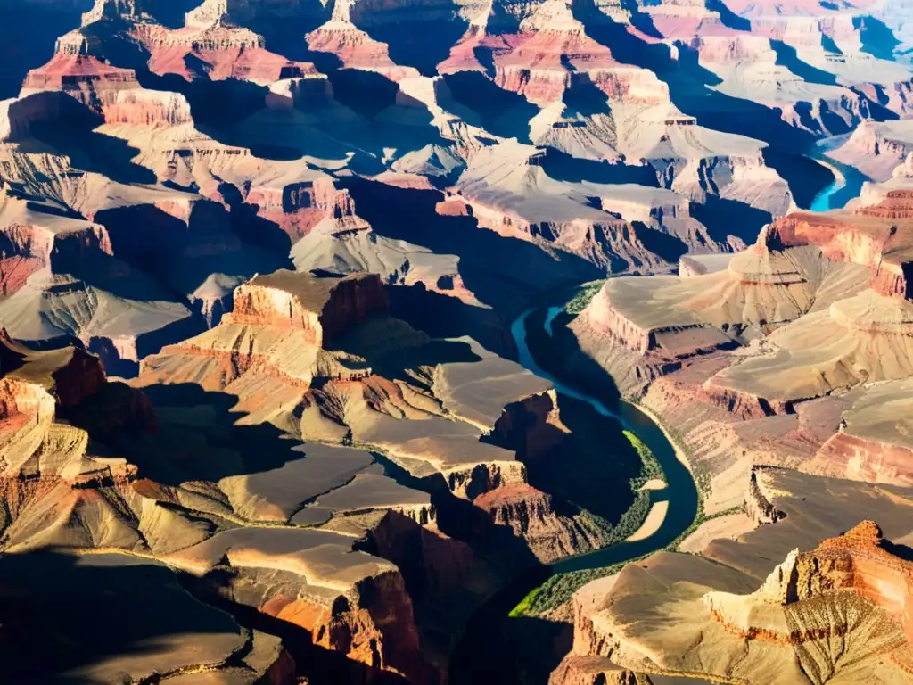 Vista aérea impresionante del Gran Cañón con el río Colorado serpenteando