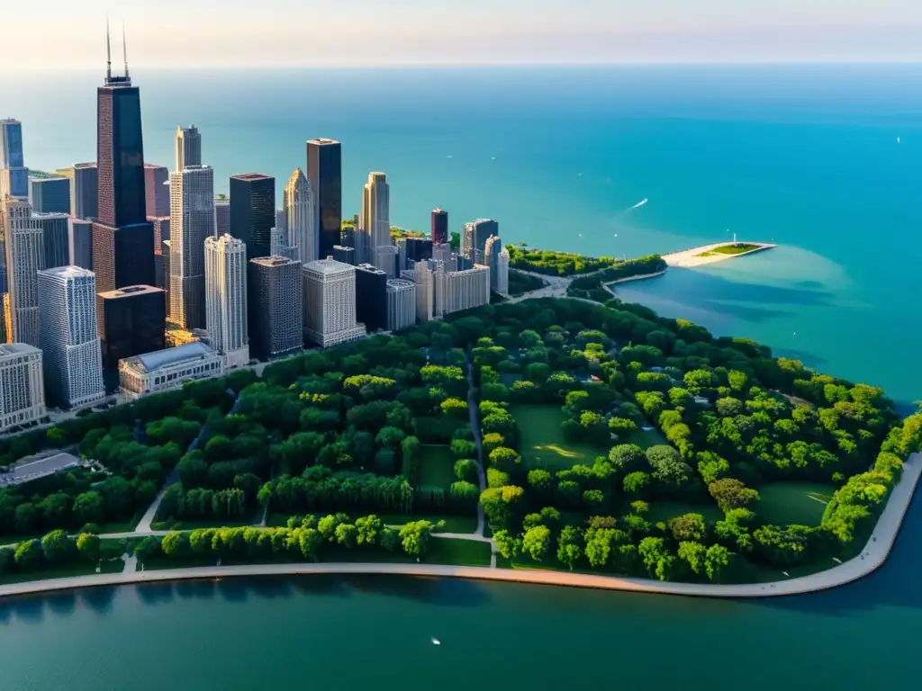 Vista aérea de Chicago con tours aéreos no tripulados destinos turísticos