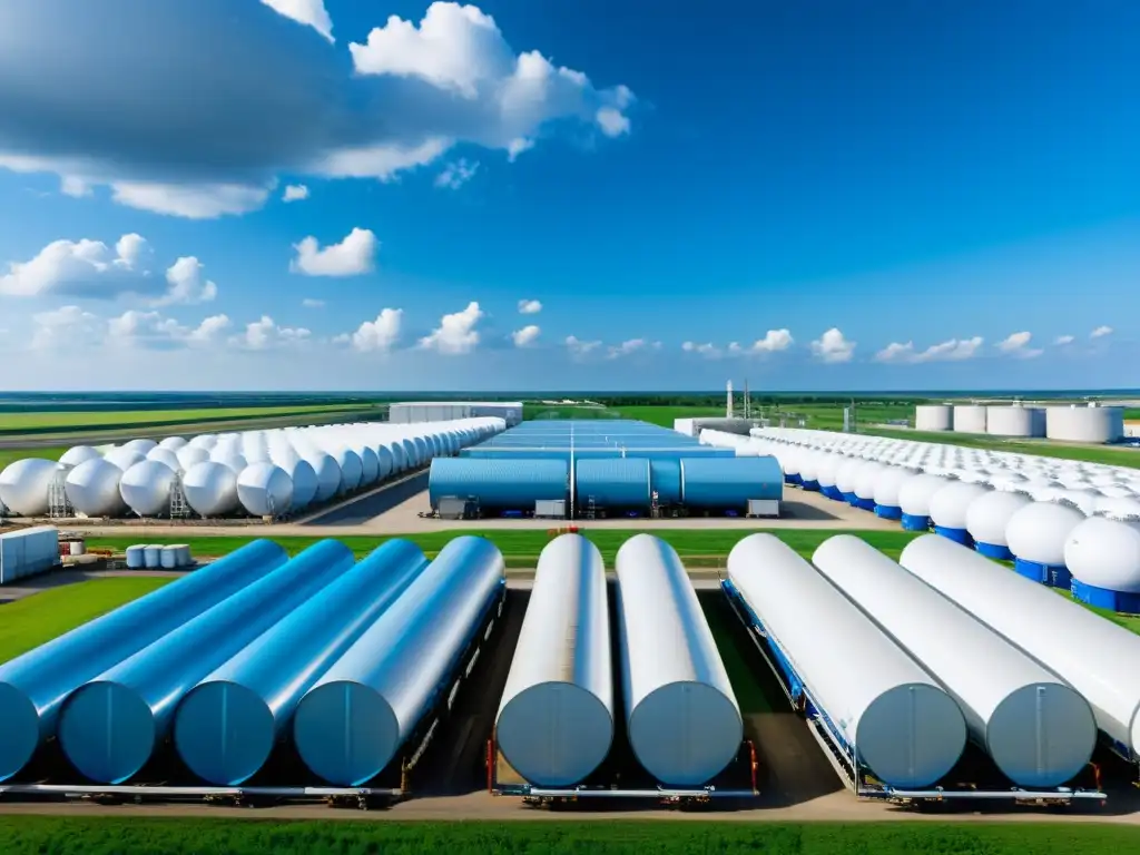 Vista panorámica de instalación química de alta tecnología, con tanques y tuberías metálicas