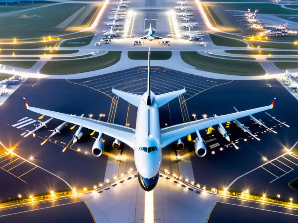 Vista panorámica de una bulliciosa torre de control de tráfico aéreo en un aeropuerto internacional con gestión del tráfico aéreo con STI