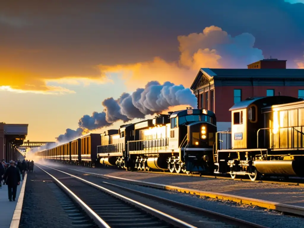 Vista vibrante de la ciudad industrial con impacto ferrocarriles en desarrollo urbano